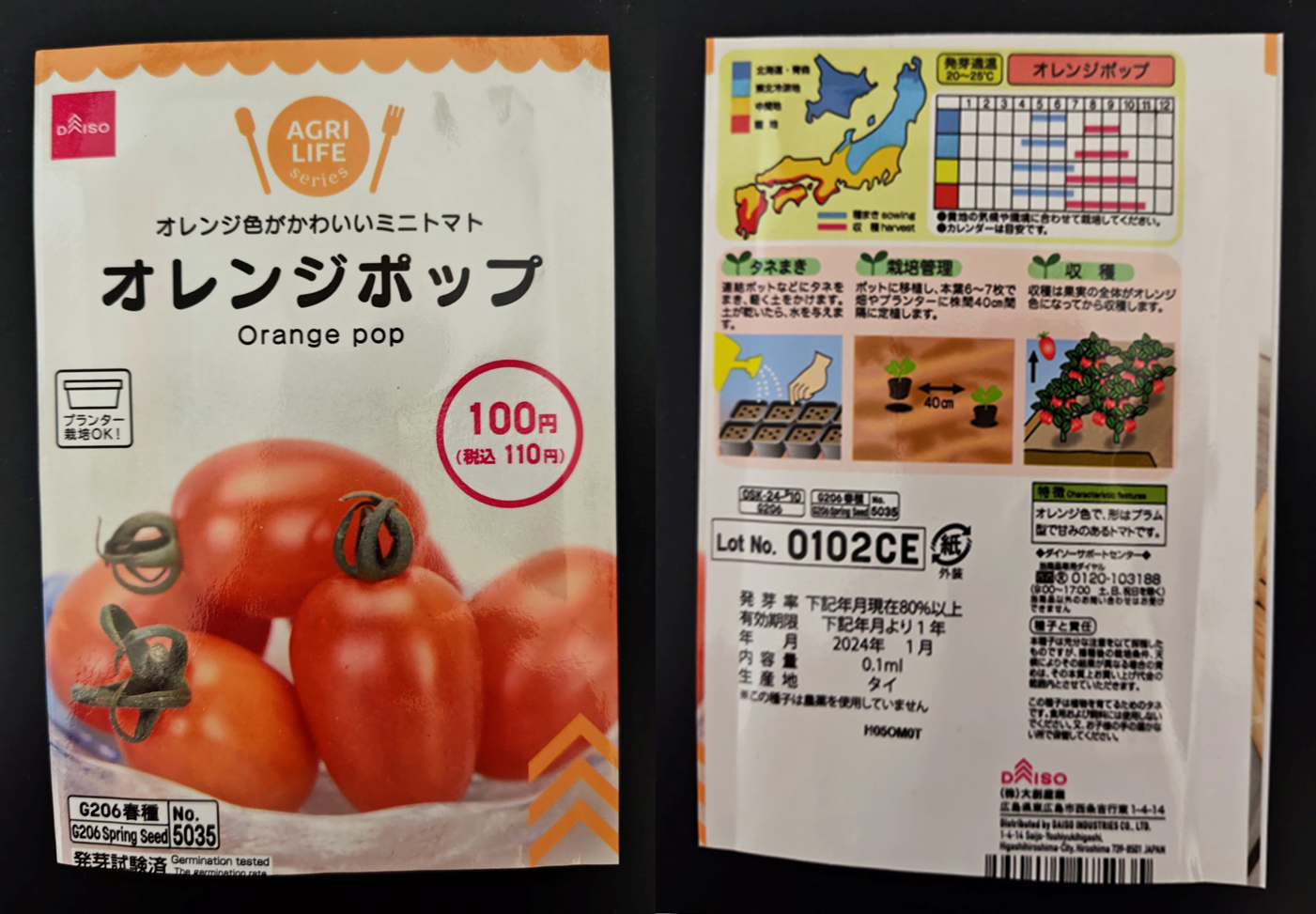 オレンジポップの種袋