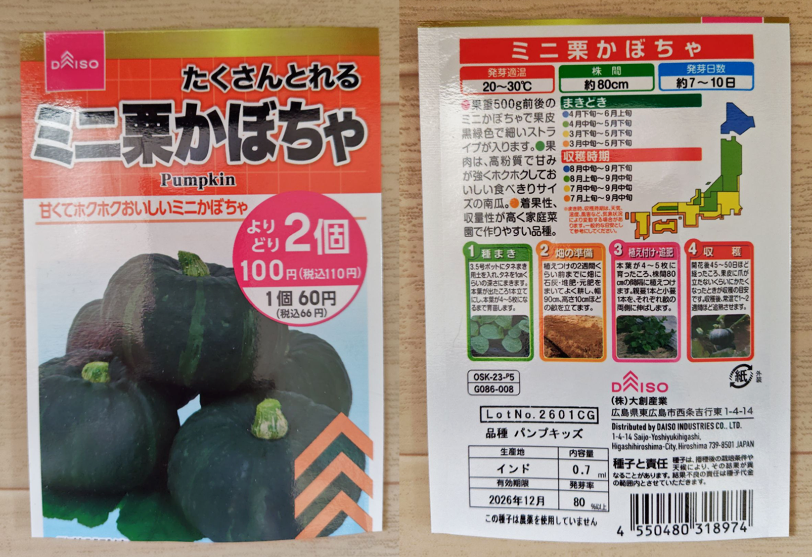 ミニ栗かぼちゃの種袋