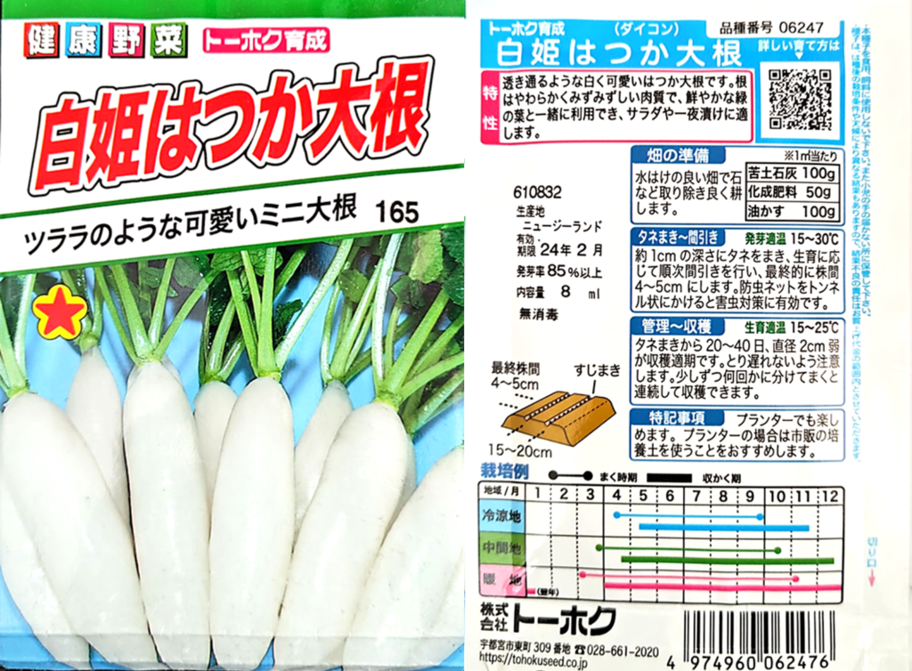 白姫はつか大根の種
